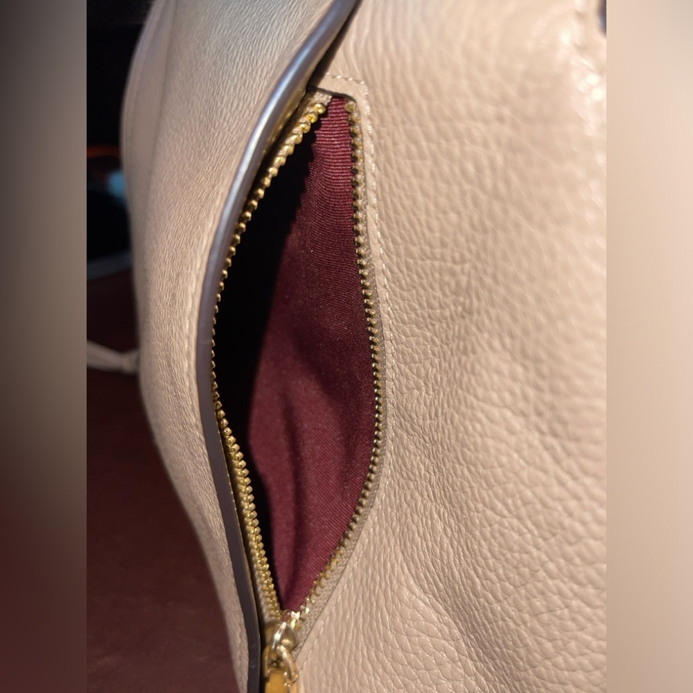 Coach Pebbled Leather Crossbody Bag in Taupe - Picture 6 of 16